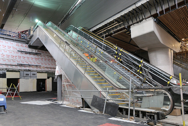 escalator at London Bridge station during rebuild